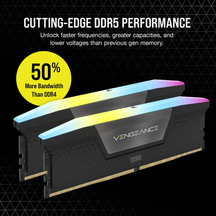 Corsair Vengeance RGB DDR5 32GB black, RGB lit