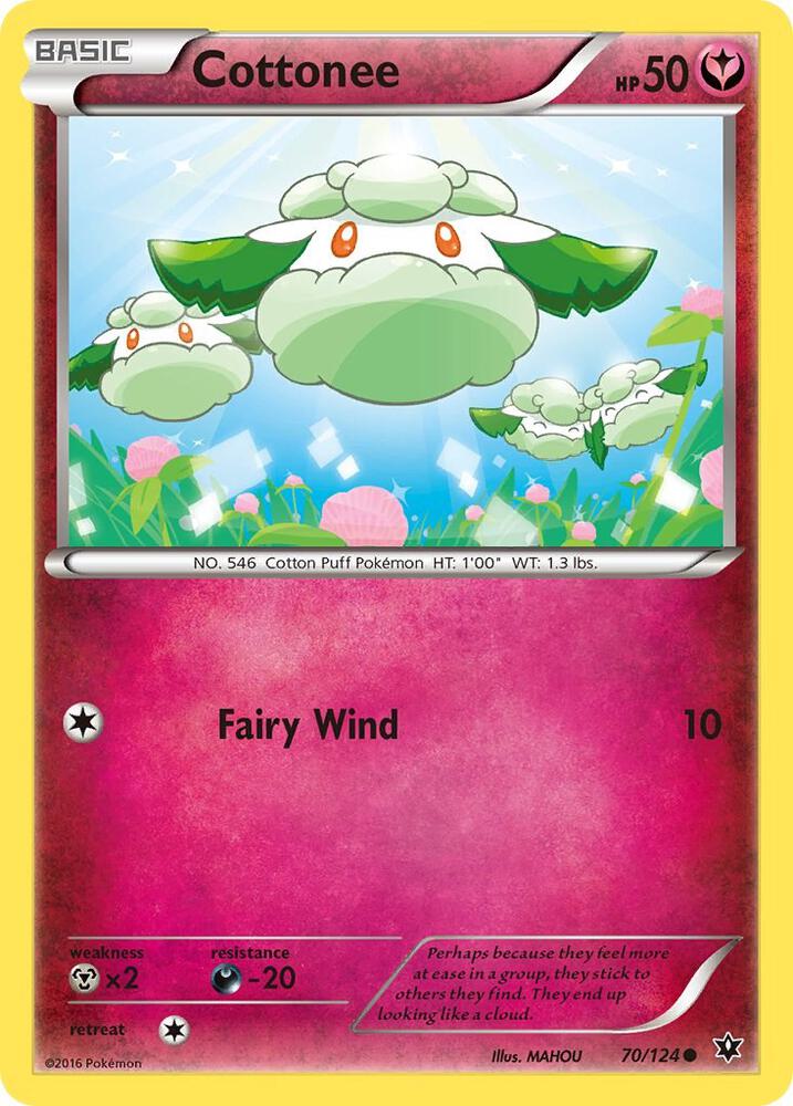 Cottonee 70/124 Common Pokémon card - Fates Collide