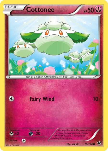 Cottonee #70/124 C - Fates Collide XY Pokemon 2016