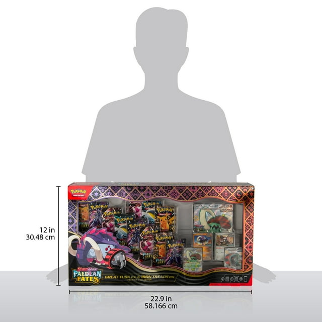 Pokemon TCG: Paldean Fates Great Tusk ex & Iron Threads ex Premium Collection (11 Booster Packs+Promos) - Scarlet and Violet
