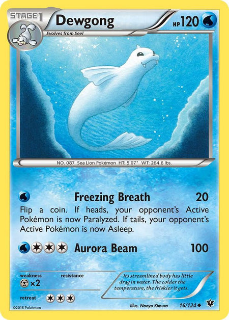 Dewgong #16/124 U - Fates Collide XY Pokemon 2016