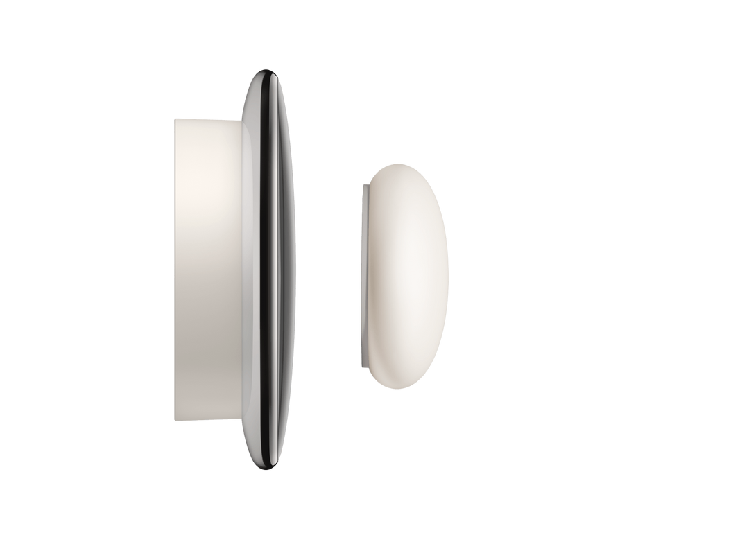 Nest Learning Thermostat 4th gen Polished Silver side profile showing the 29 mm depth on the wall