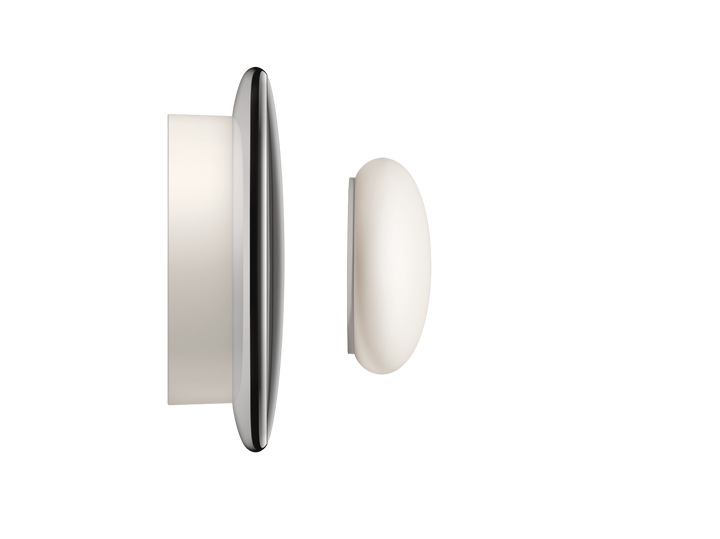 Nest Learning Thermostat 4th gen Polished Silver side profile showing the 29 mm depth on the wall
