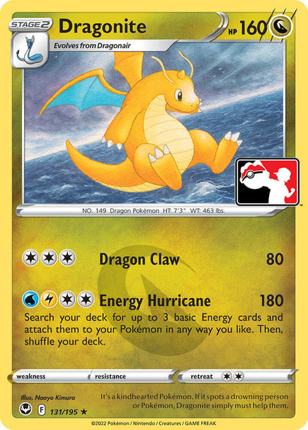Dragonite #131/195 R Prize Pack - Silver Tempest Sword & Shield Pokemon 2022