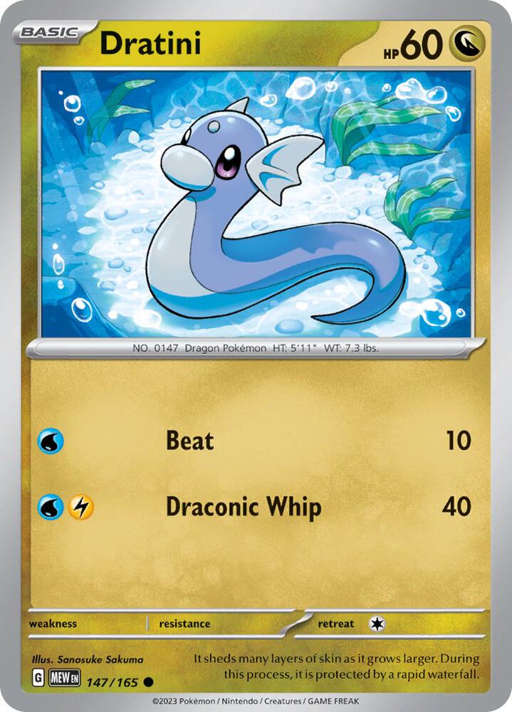 Dratini 147/165 Common Pokémon card - Scarlet & Violet 151