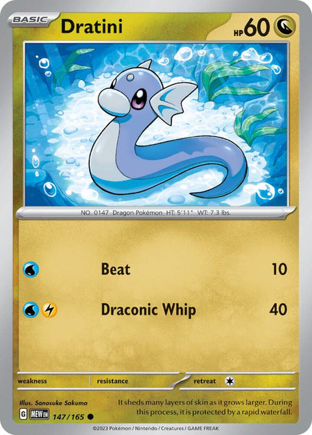 Dratini #147/165 REV HOLO C - Scarlet & Violet 151 Pokemon 2023