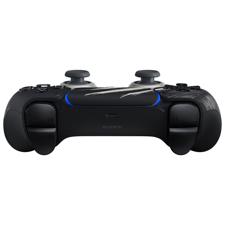 PlayStation 5 DualSense Marvel's Wolverine Adamantium Limited Edition, rear with USB-C port and adaptive triggers