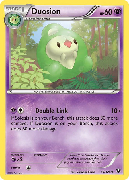 Duosion #34/124 REV HOLO U - Fates Collide XY Pokemon 2016