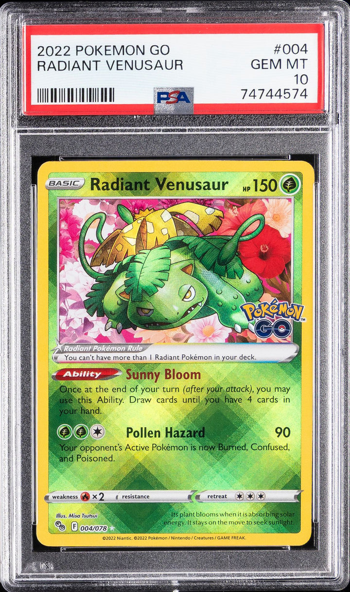 Radiant Venusaur #004 in PSA 10 - Pokémon GO 2022