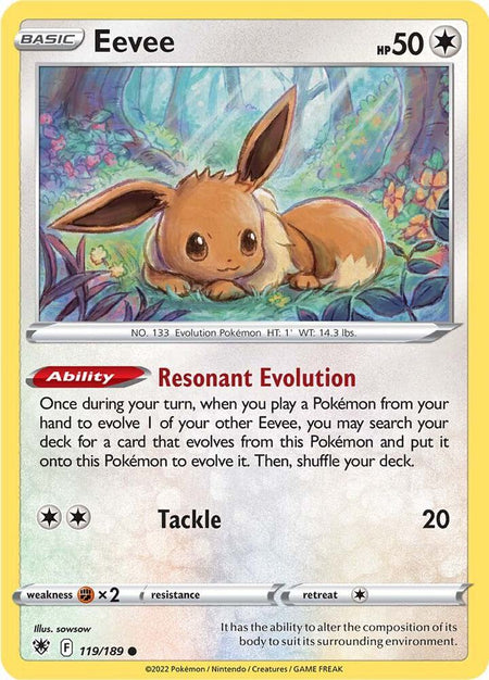 Eevee #119/189 C - Astral Radiance Sword & Shield Pokemon 2022
