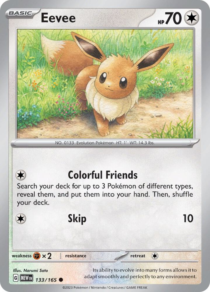 Eevee 133/165 Common Pokémon card - Scarlet & Violet 151