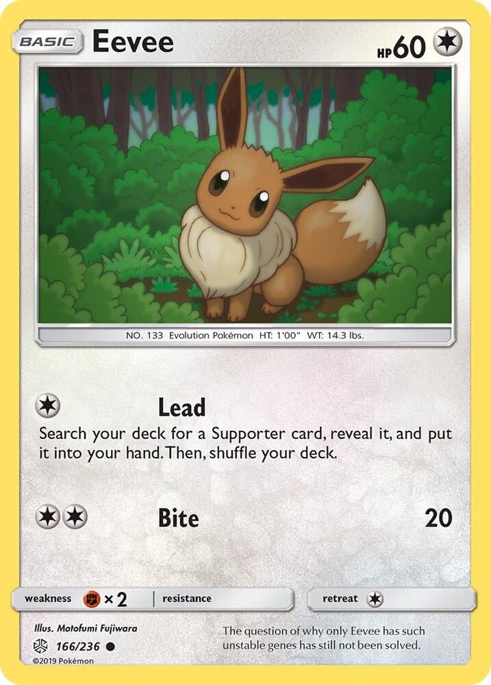 Eevee 166/236 Common Pokémon card - Cosmic Eclipse