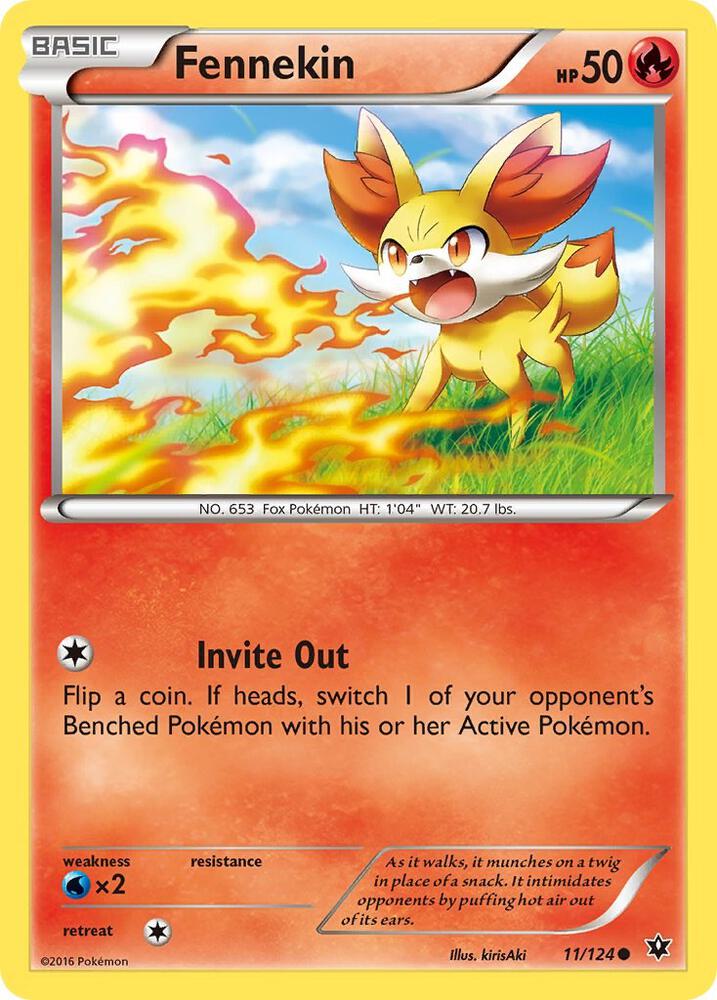 Fennekin 11/124 Common Pokémon card - Fates Collide