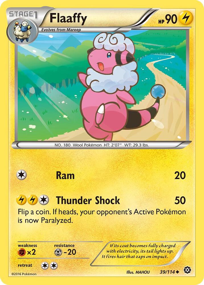 Flaaffy 39/114 Uncommon Pokémon card - Steam Siege