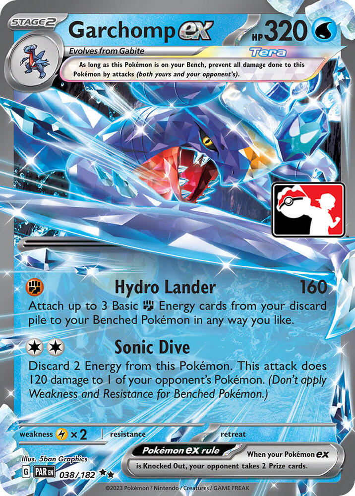 Garchomp ex 038/182 Double Rare Prize Pack Pokémon card - Paradox Rift
