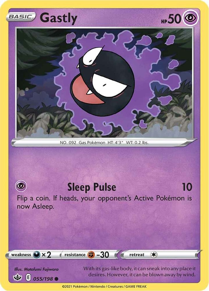 Gastly 055/198 Common Pokémon card - Chilling Reign