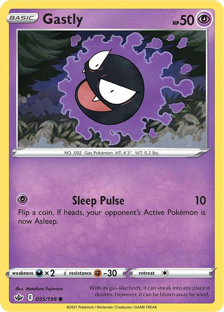 Gastly #055/198 C - Chilling Reign Sword & Shield Pokemon 2021
