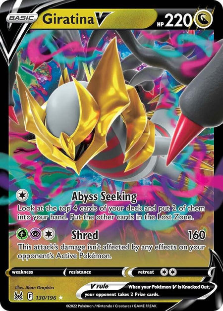 Giratina V #130/196 HOLO UR - Lost Origin Sword & Shield Pokemon 2022
