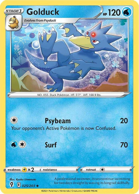 Golduck #025/203 U - Evolving Skies Sword & Shield Pokemon 2021