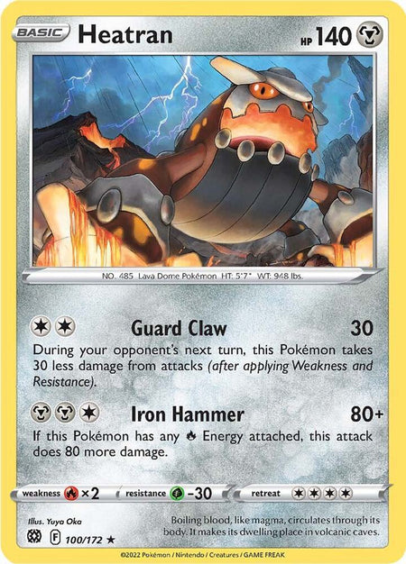 Heatran #100/172 R - Brilliant Stars Sword & Shield Pokemon 2022