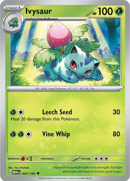 Ivysaur #002/165 REV HOLO U - Scarlet & Violet 151 Pokemon 2023