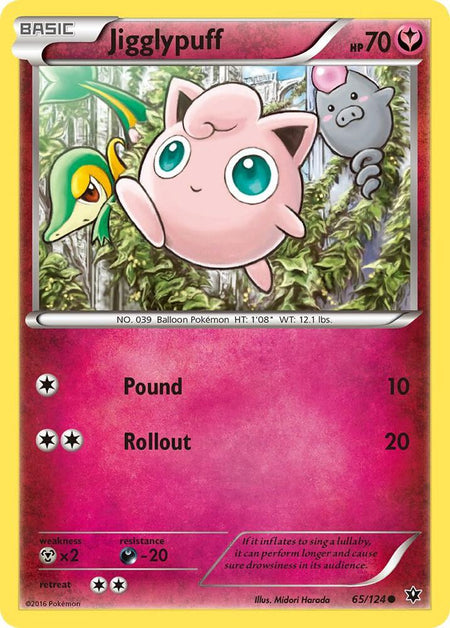 Jigglypuff #65/124 C - Fates Collide XY Pokemon 2016