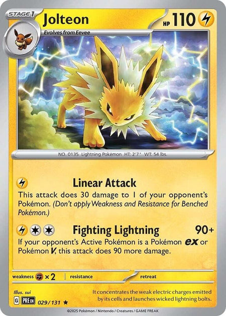 Jolteon #029/131 REV HOLO R - Prismatic Evolutions Scarlet & Violet Pokemon 2025