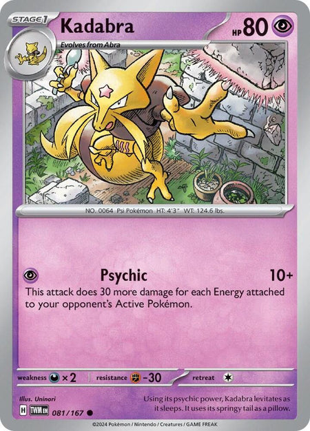 Kadabra #081/167 C - Twilight Masquerade Scarlet & Violet Pokemon 2024