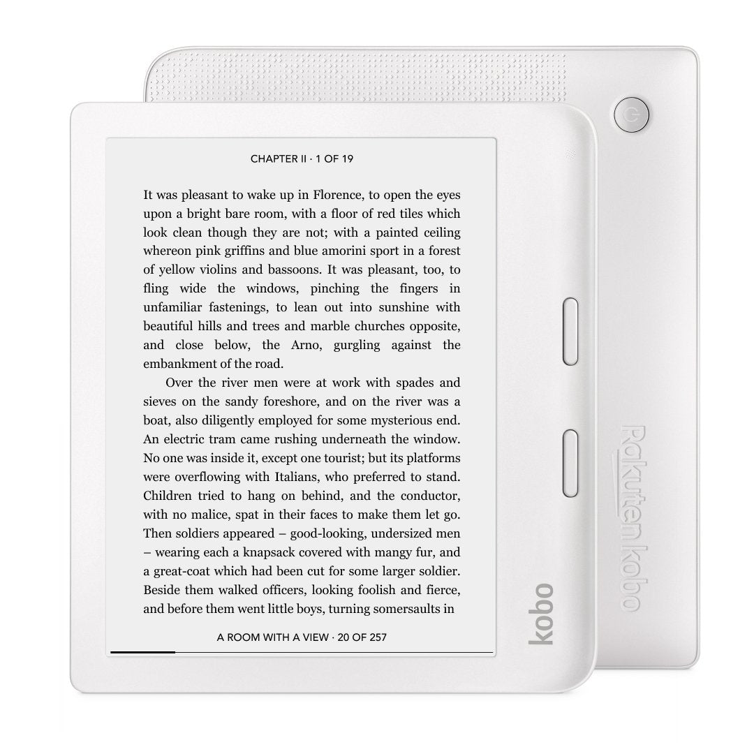 Kobo Libra 2 White, front and back