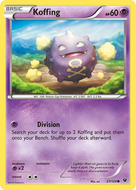 Koffing #27/124 REV HOLO C - Fates Collide XY Pokemon 2016