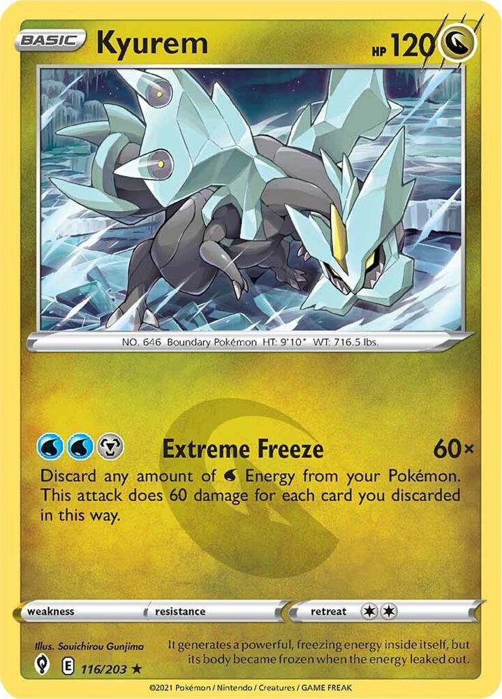 Kyurem 116/203 Holo Rare Pokémon card - Evolving Skies