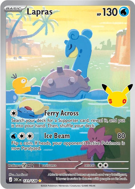 Lapras #131/128 HOLO IR - 30th Celebration Mega Evolution Pokemon 2026
