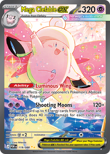 Mega Clefable ex 119/088 Special Illustration Rare by Cona Nitanda, Pokemon TCG Perfect Order