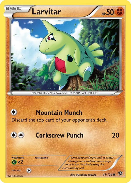 Larvitar #41/124 C - Fates Collide XY Pokemon 2016