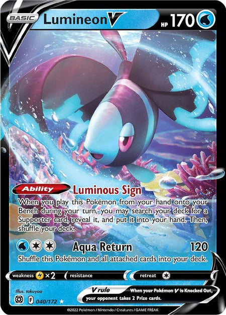 Lumineon V #040/172 HOLO UR - Brilliant Stars Sword & Shield Pokemon 2022