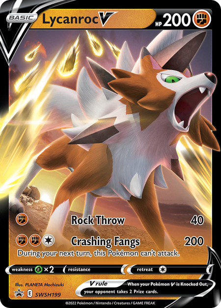 Lycanroc V #SWSH199 HOLO PR - Sword & Shield Black Star Promo Pokemon 2022