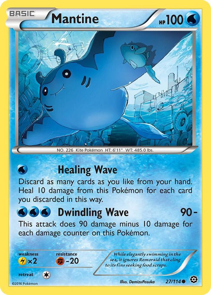 Mantine 27/114 Common Pokémon card - Steam Siege
