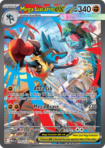 Mega Lucario ex 179/132 Special Illustration Rare by Atsushi Furusawa, Pokemon TCG Mega Evolution