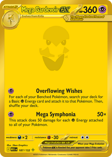 Mega Gardevoir ex 187/132 Mega Hyper Rare gold card, Pokemon TCG Mega Evolution