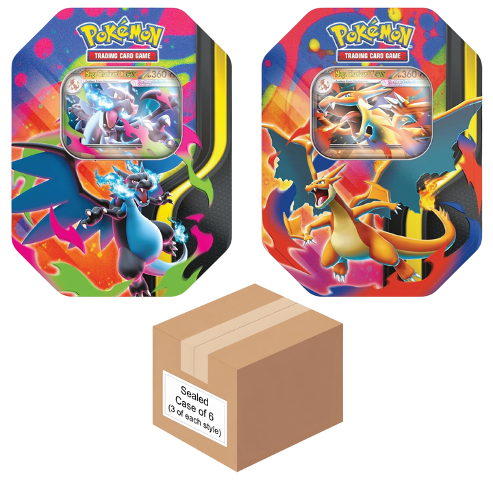 Pokémon TCG: Mega Charizard X & Y Tin Sealed Case (6 Tins: 3 of each style)