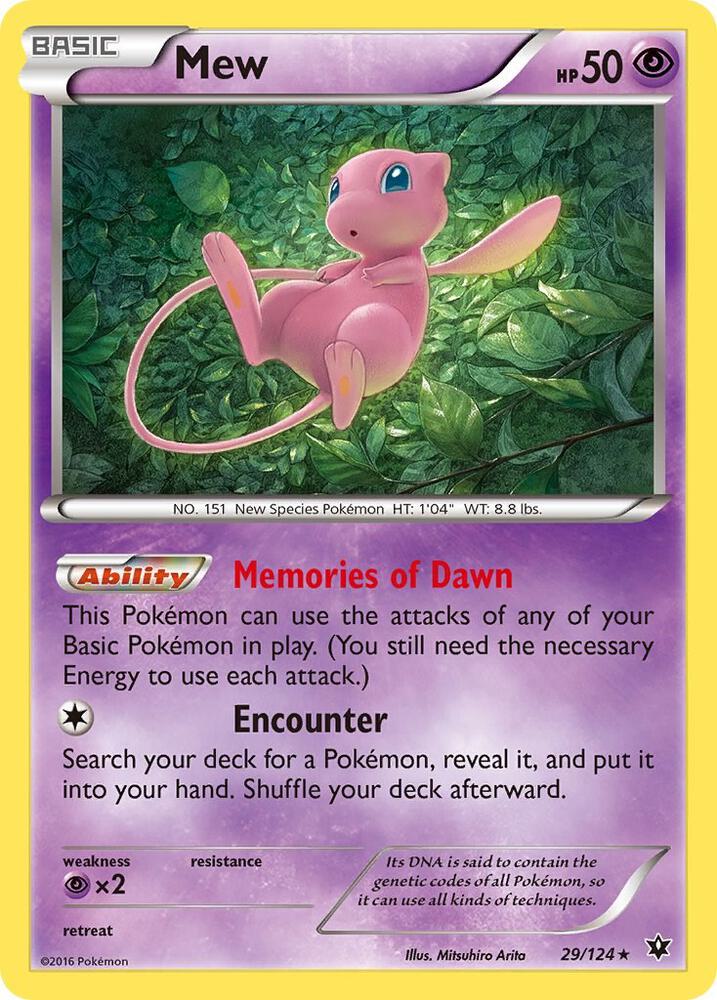 Mew 29/124 Holo Rare Pokémon card - Fates Collide