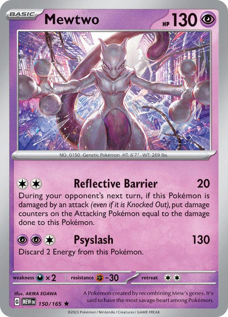 Mewtwo #150/165 REV HOLO R - Scarlet & Violet 151 Pokemon 2023