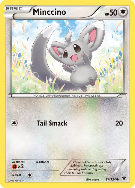 Minccino #87/124 C - Fates Collide XY Pokemon 2016