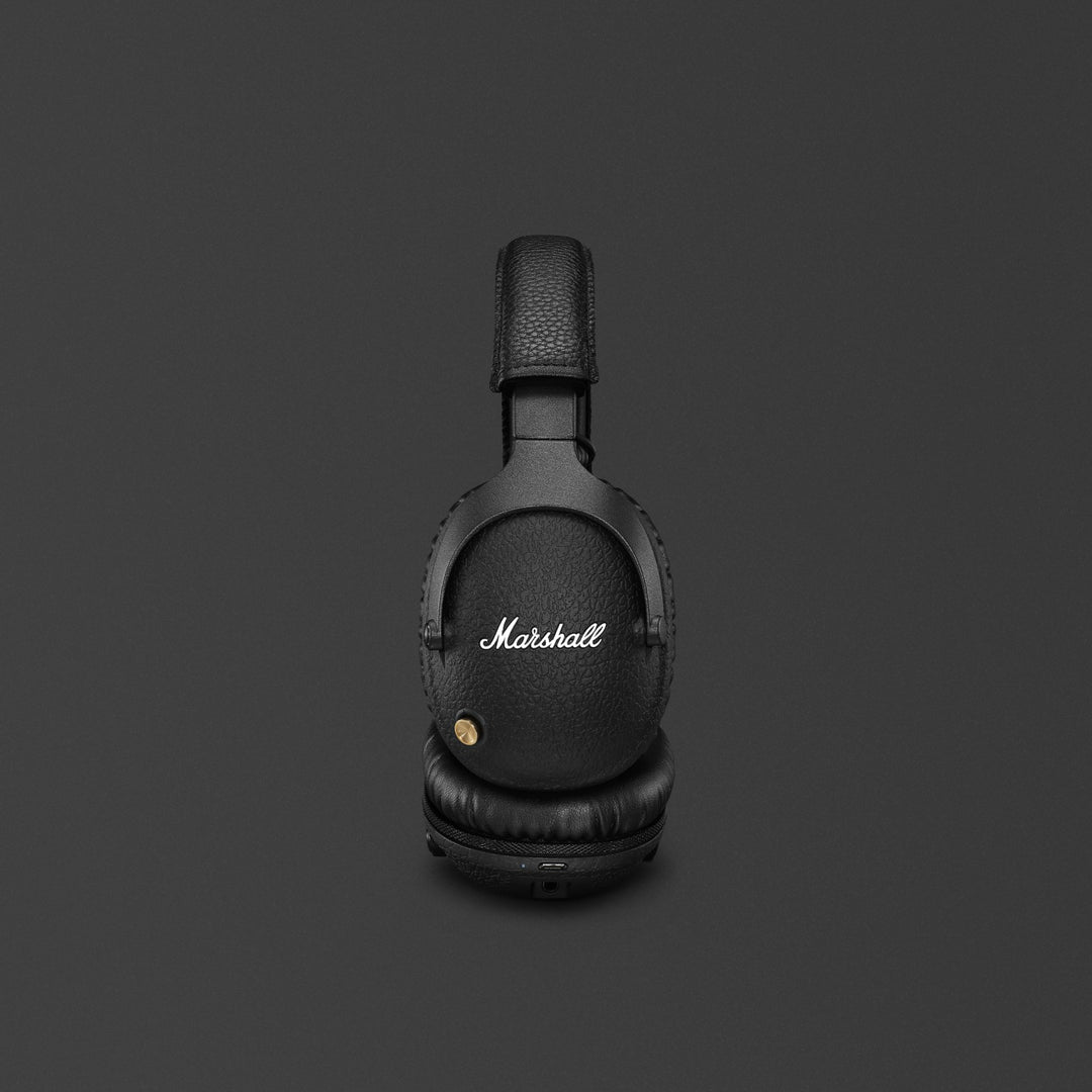 Marshall Monitor II A.N.C. headphones standing, Marshall script logo from marshall.com