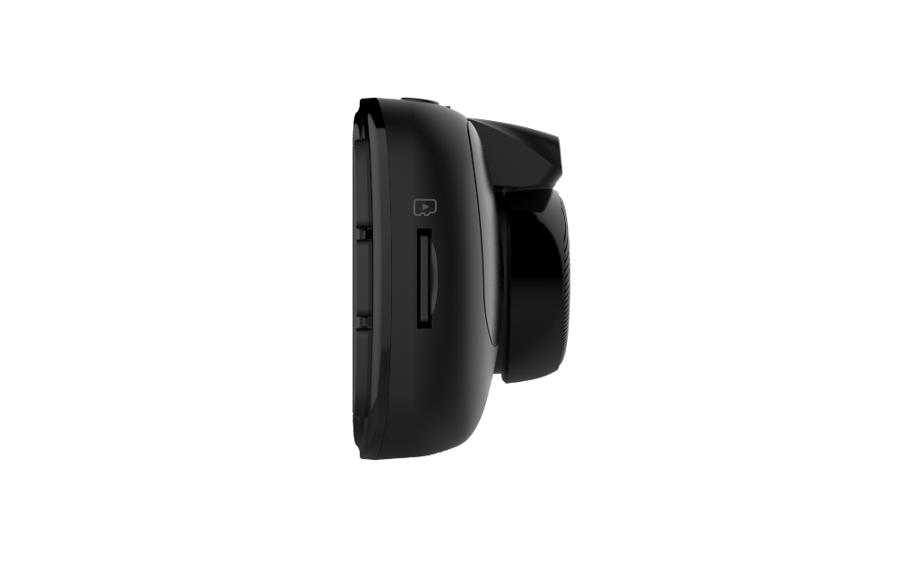 myGEKOgear Orbit 960 dash cam, side view with the microSD card slot