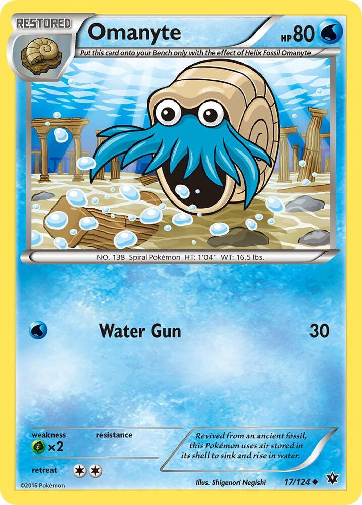 Omanyte 17/124 Uncommon Pokémon card - Fates Collide