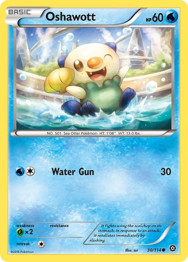 Oshawott 30/114 Common Pokémon card - Steam Siege