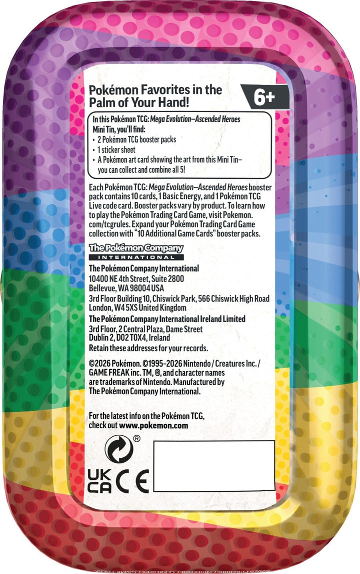 Pokémon TCG: Ascended Heroes Zorua & Cramorant Mini Tin (2 Booster Packs + Sticker + Art Card) - Mega Evolution 2026