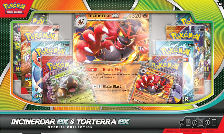 Pokemon TCG: Incineroar ex & Torterra ex Special Collection (8 Booster Packs)