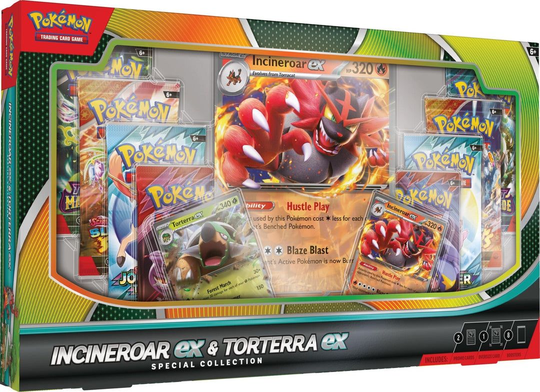 Pokemon TCG: Incineroar ex & Torterra ex Special Collection (8 Booster Packs)